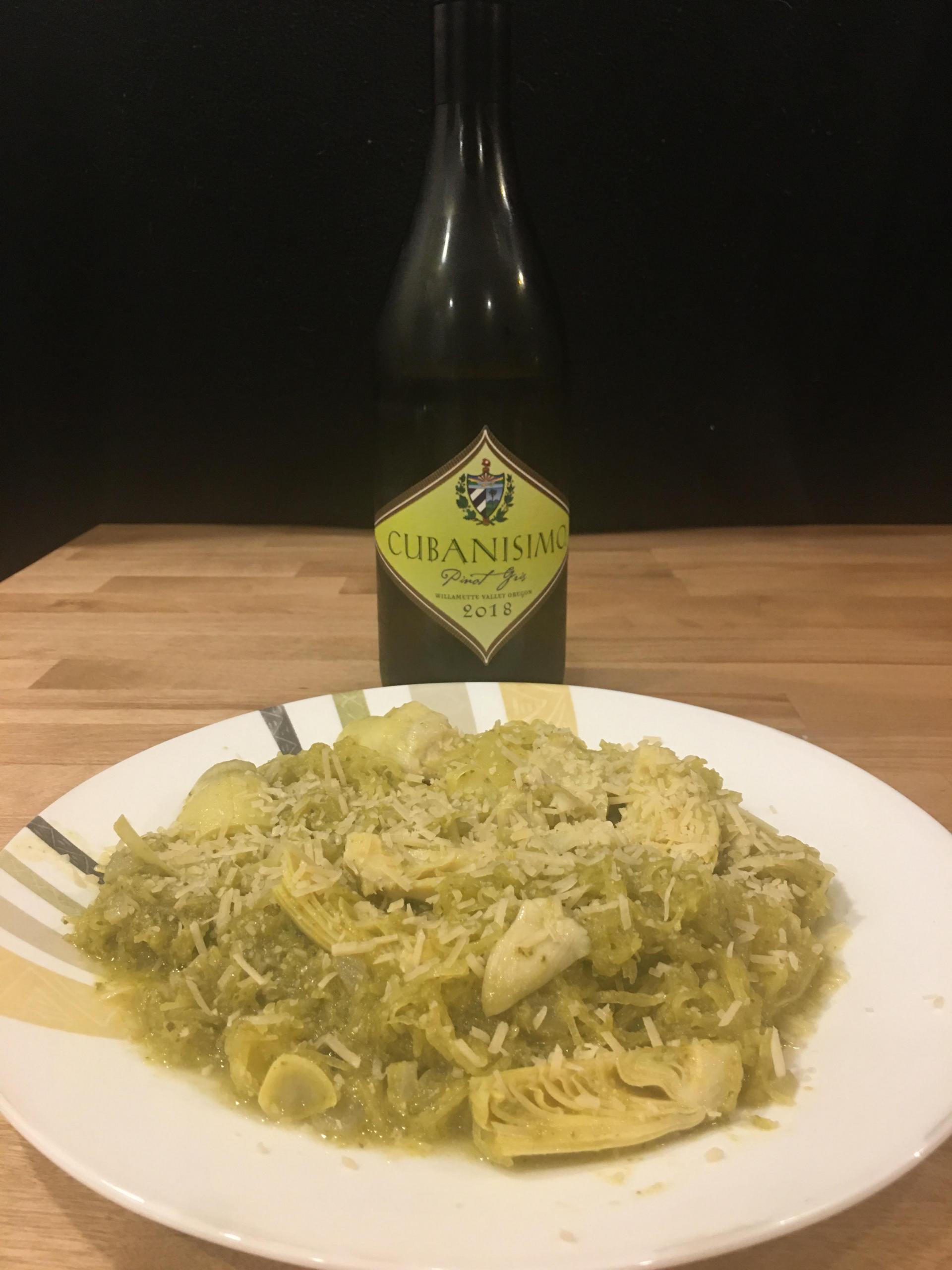 White Wine Pesto Spaghetti Squash